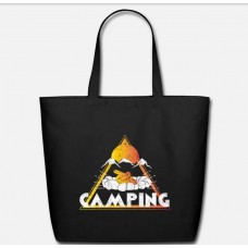 Camping Campfire Gift Idea Black Eco-Friendly Tote Bag